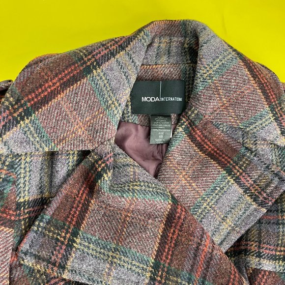 Moda International for Victoria's Secret Wool Pea Coat, Purple, Size XS - Picture 3 of 14